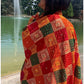 Handmade Traditional multicolour Phulkari Dupatta with mirror gota and thread with geometric design from Punjab India