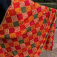Handmade Traditional multicolour Phulkari Dupatta with mirror gota and thread with geometric design from Punjab India